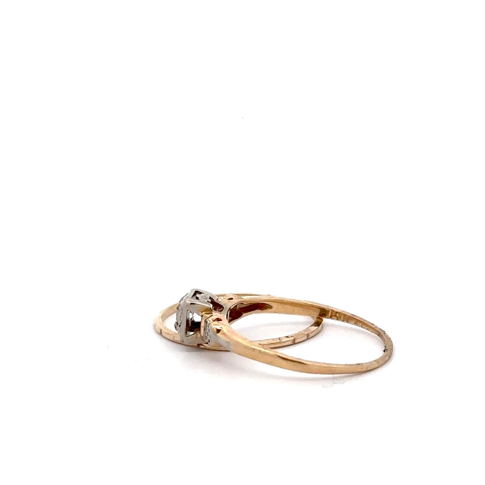 Vintage Diamond Wedding Set 090106 - Image 4