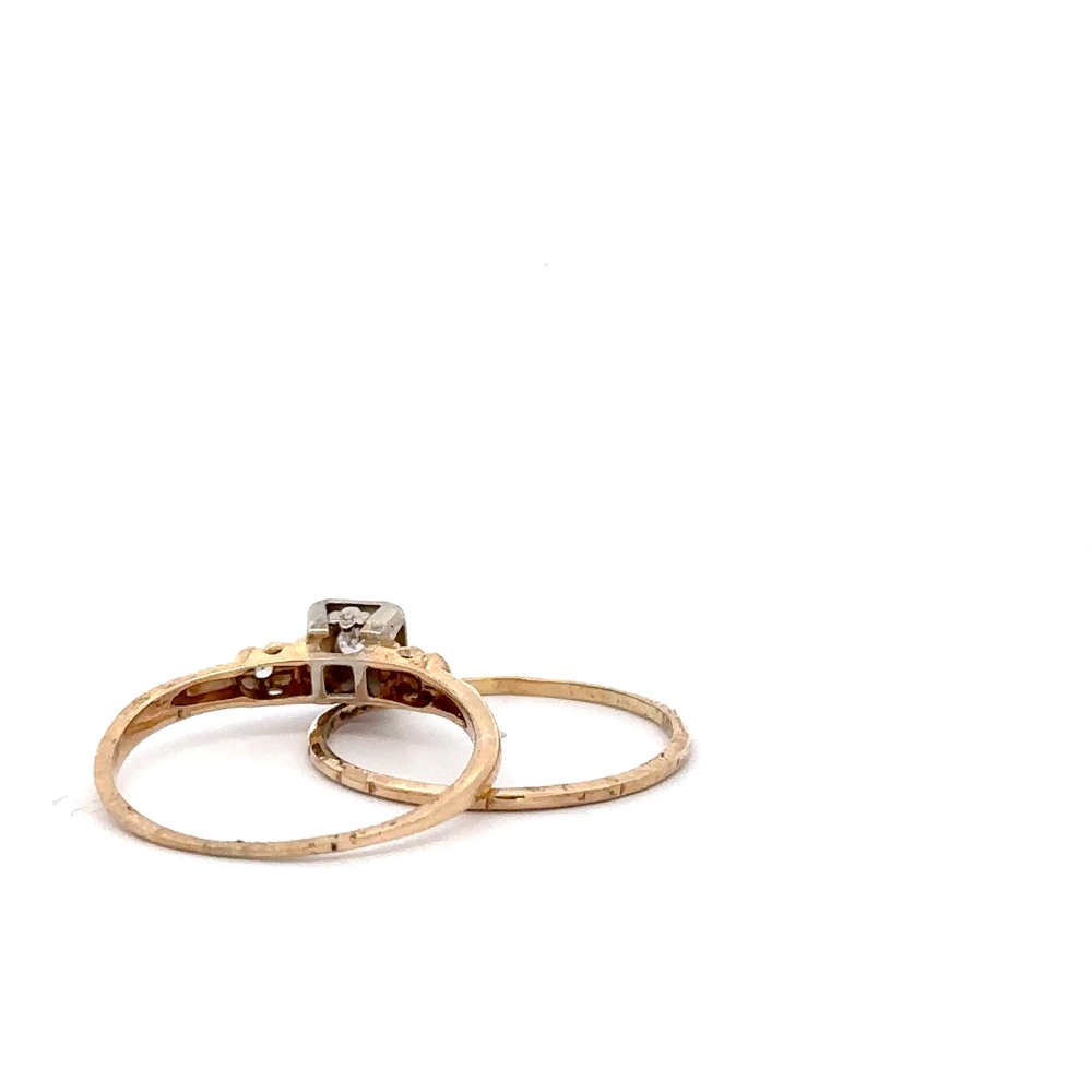 Vintage Diamond Wedding Set 090106 - Image 3