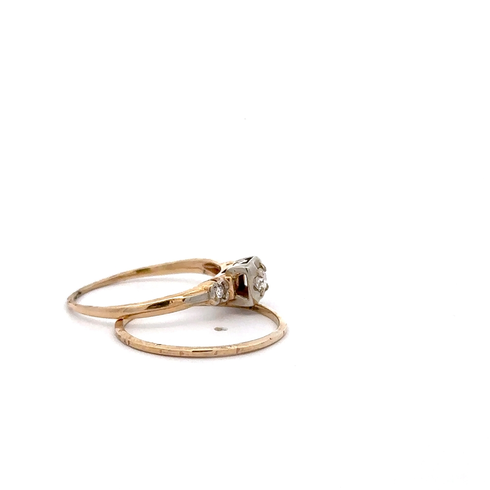 Vintage Diamond Wedding Set 090106 - Image 2