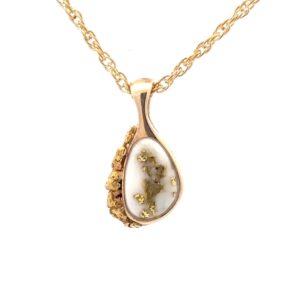 Gold Nugget & Gold Quartz Pendant PSC126QX