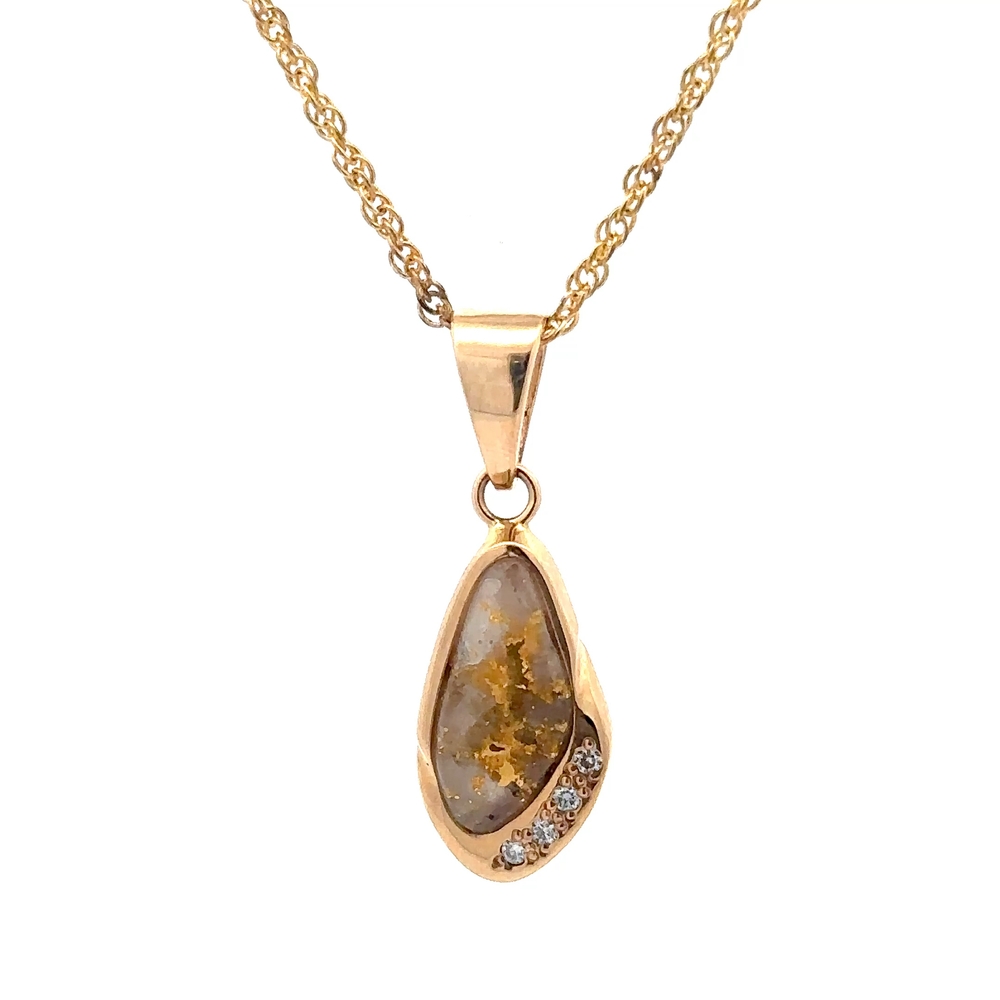 Gold Quartz & Diamond Pendant 075664