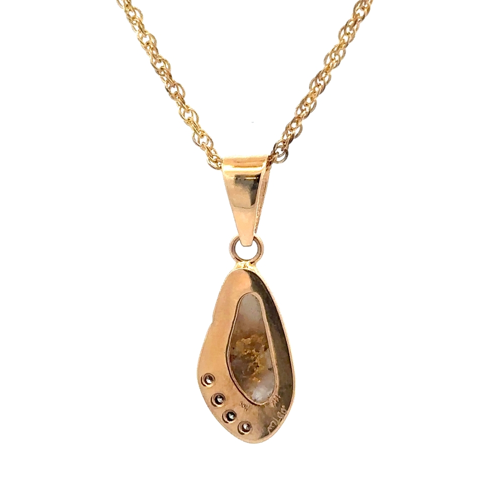 Gold Quartz & Diamond Pendant 075664 - Image 2