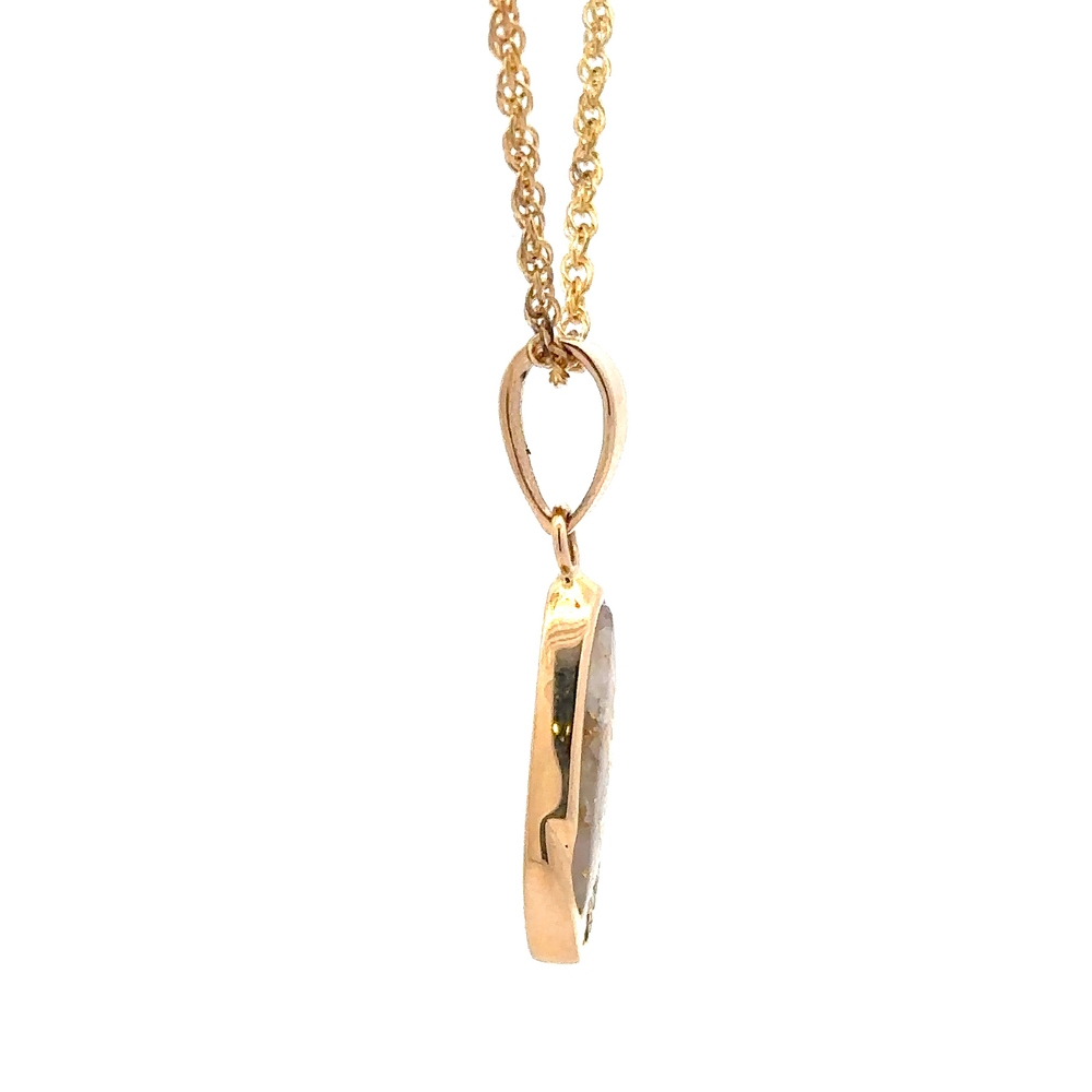 Gold Quartz & Diamond Pendant 075664 - Image 4