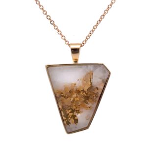 18K Gold Quartz Slab Pendant 076300
