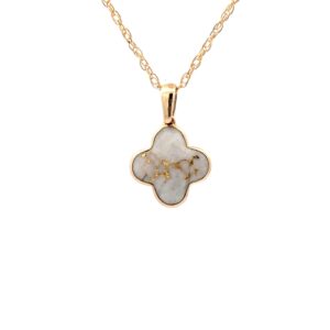 Clover Shape Gold Quartz Pendant P3262-GQ