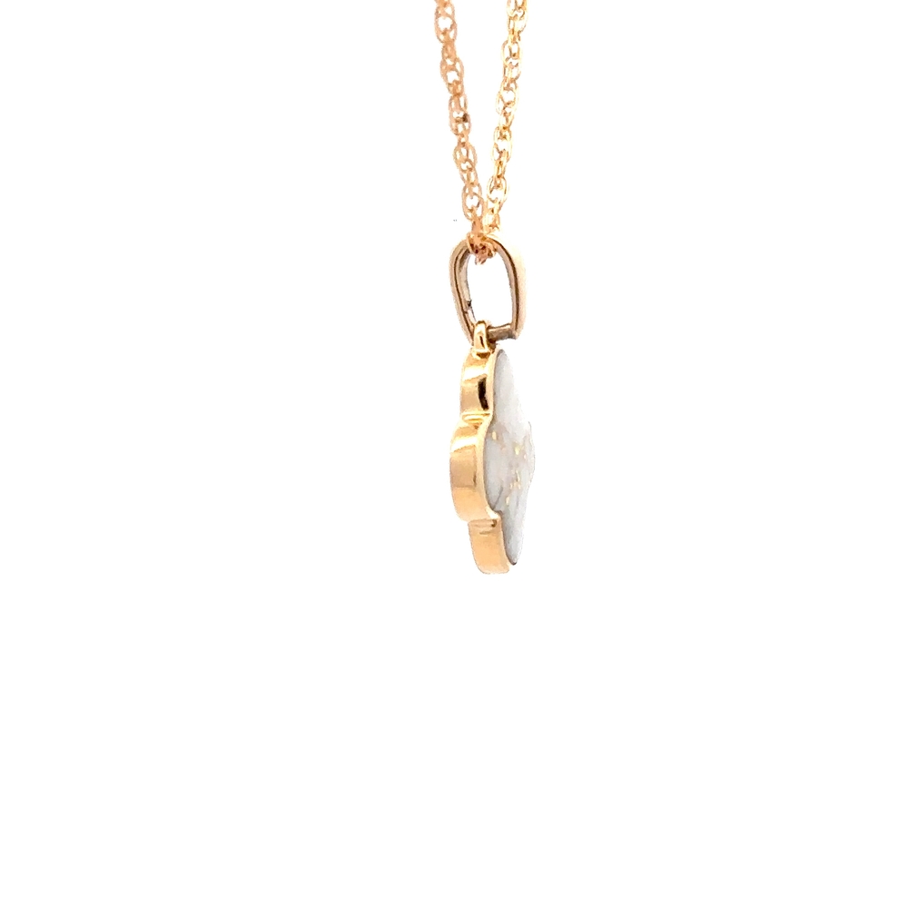 Clover Shape Gold Quartz Pendant P3262-GQ - Image 4