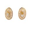 Gold Quartz & Diamond Halo Studs E3341-GQ