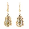 Gold Quartz Free Form French Hook Earrings EFFQ5/LB