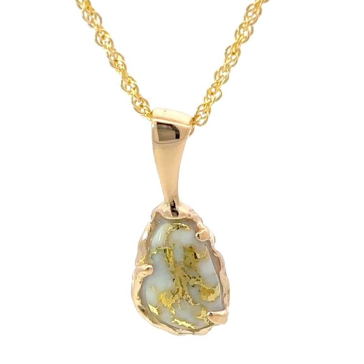 Gold Quartz Free Form Pendant PFFQ4