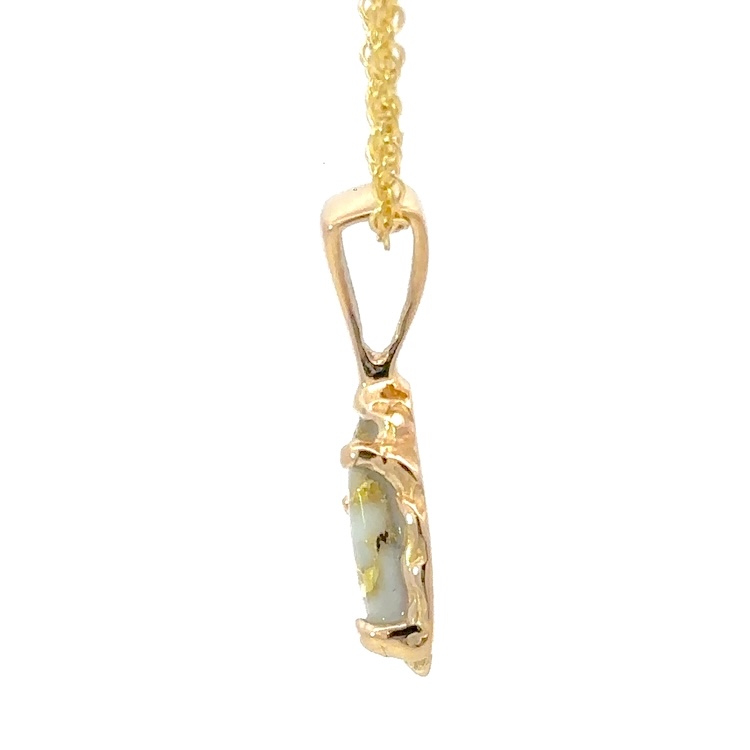 Gold Quartz Free Form Pendant PFFQ4 - Image 4