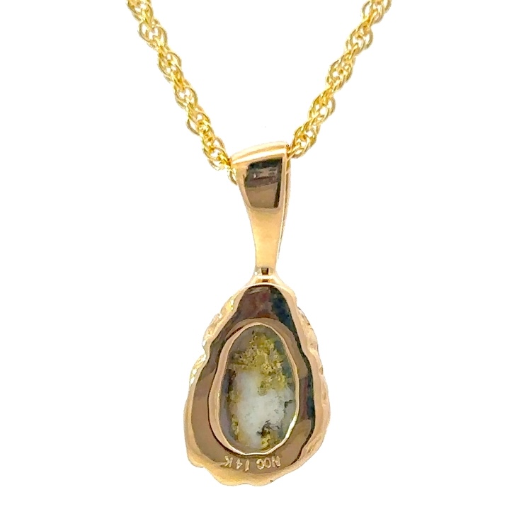 Gold Quartz Free Form Pendant PFFQ4 - Image 3