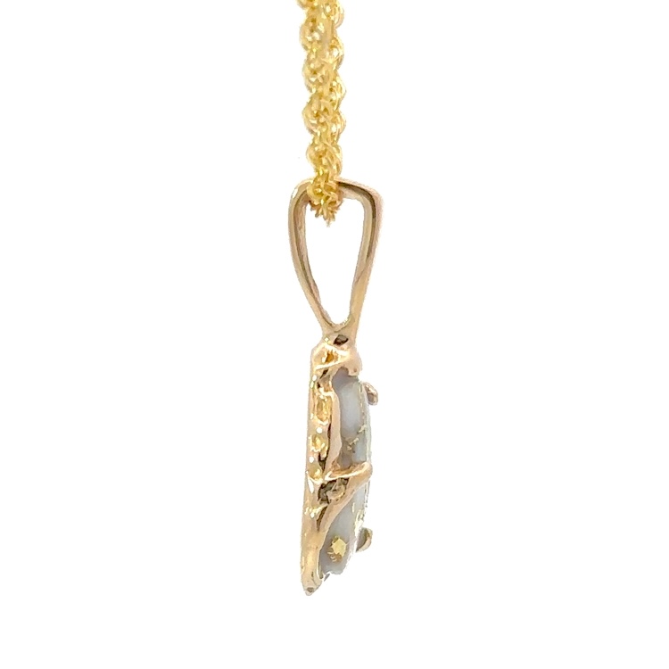 Gold Quartz Free Form Pendant PFFQ4 - Image 2