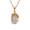 FreeForm Gold Quartz Pendant 020825