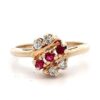 Estate Lady's Ruby & Diamond 14k Gold Ring 071353