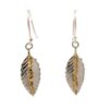 Sterling Silver & Diamond Feather Dangling Earrings EW181