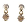 Sterling Silver & Gold Nugget Floral Hoop Earrings EP434