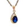 Estate 10K Synthetic Sapphire & Diamond Pendant 090024