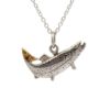 Sterling Silver & Gold Nugget Salmon Pendant C018SS
