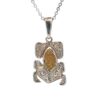 Sterling Silver & Gold Nugget Totemic Frog Pendant P-362SS