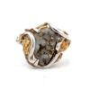Sterling Silver & Gold Nugget Gold Quartz Ladies Ring RL232QSS