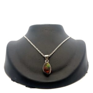 Ammolite & Sterling Silver Marquise Pendant PSSAMLITSMMARQ