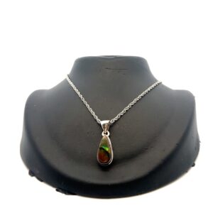 Ammolite & Sterling Silver Teardrop PSSAMLITSMTDP