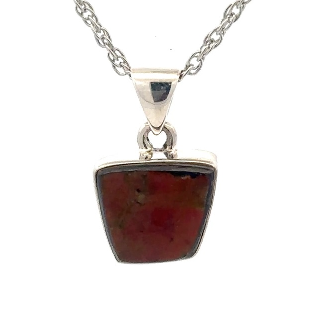Ammolite & Sterling Silver Trapezoid Pendant PSSAMLITSMTRPZD - Image 2