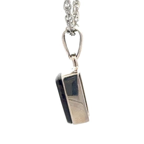 Ammolite & Sterling Silver Trapezoid Pendant PSSAMLITSMTRPZD - Image 3