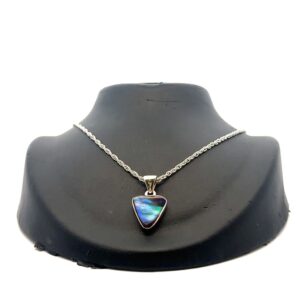Ammolite & Sterling Silver Triangle Pendant PSSAMLITSMTRI
