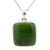 Jade & Sterling Silver Square Pendant PSSJADELGSQRE