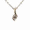 White Gold Tiny Ladies 14K Diamond Estate Pendant 078331