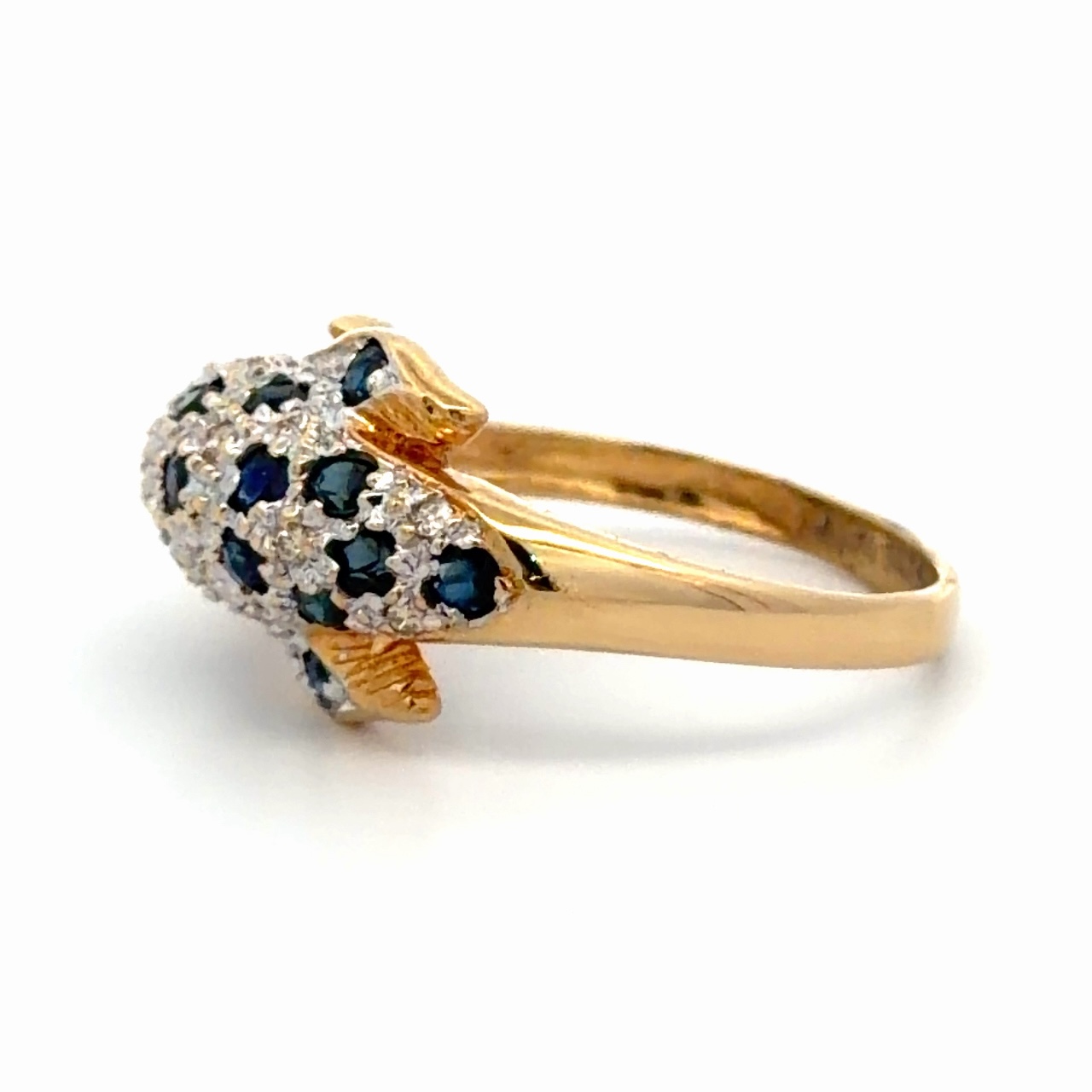 Ladies Dolphin Diamond, Sapphire, & Ruby Estate Ring 090705 - Image 2