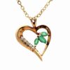 Lady's Emerald Estate Heart Pendant 090055