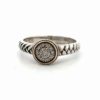 Sterling Silver &18K Diamond Ladies Estate Ring 090113