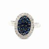 Lady's Sapphires With Diamond Halo Estate Ring 077223