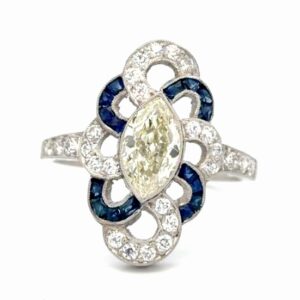 Antique Sapphire & Diamonds Ladies Estate Ring 077261