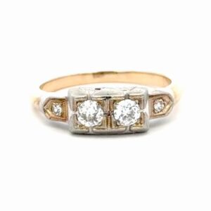 Antique 2-Tone Ladies Diamond Estate Ring 077326