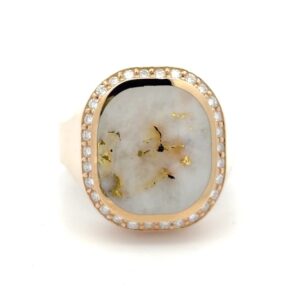 Men's Gold Quartz & Diamond Ring 667G2-1/1VD
