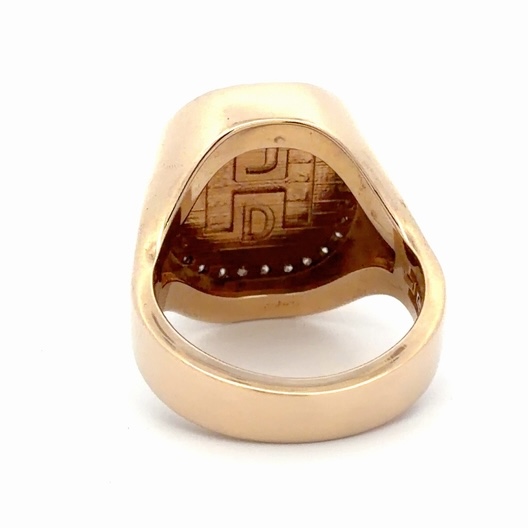 Men's Gold Quartz & Diamond Ring 667G2-1/1VD - Image 3