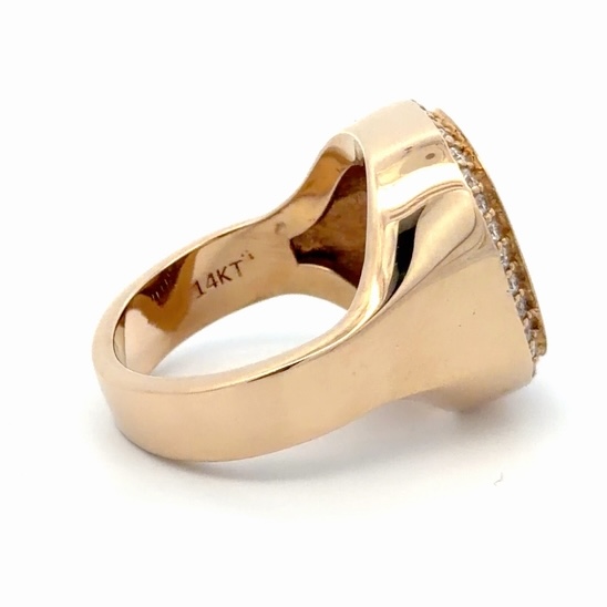 Men's Gold Quartz & Diamond Ring 667G2-1/1VD - Image 4