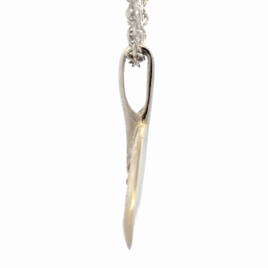 White Gold Gold Nugget Whale Tail Pendant - Image 2