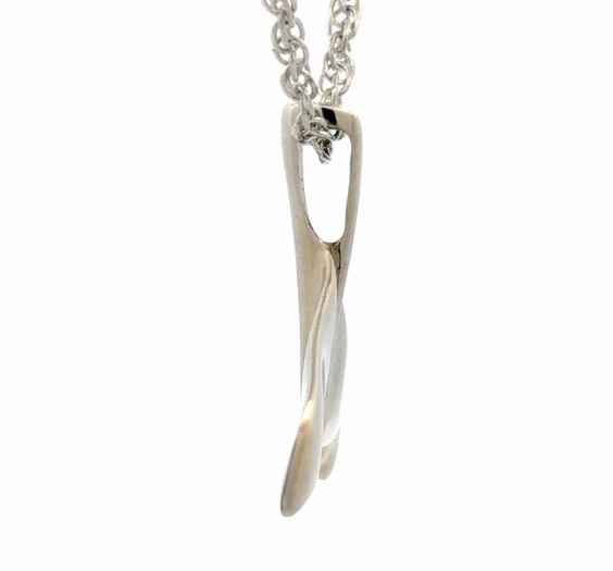 White Gold Gold Nugget Whale Tail Pendant FF195NGW - Image 2