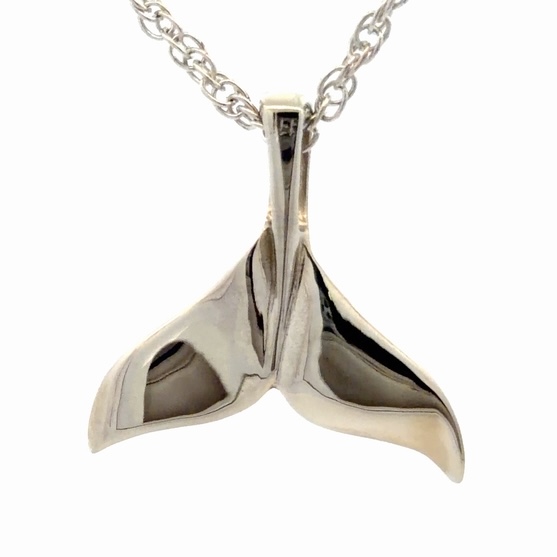 White Gold Gold Nugget Whale Tail Pendant FF195NGW - Image 3
