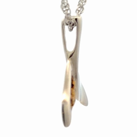 White Gold Gold Nugget Whale Tail Pendant FF195NGW - Image 4