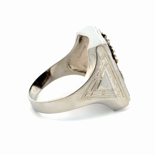 US Navy Black Onyx & Diamond Men's Estate Ring 078399 - Image 4