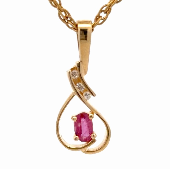 Ladies Ruby Estate Pendant 078413