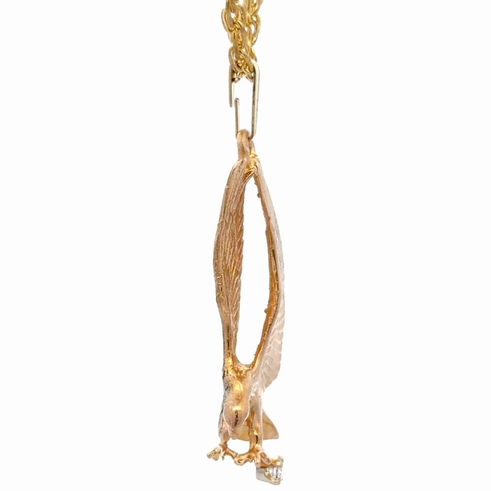 10K Eagle Holding Diamond Estate Pendant 078415 - Image 4