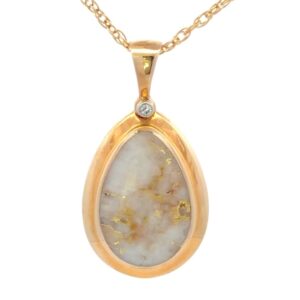 Teardrop Gold Quartz Pendant FF224G2R