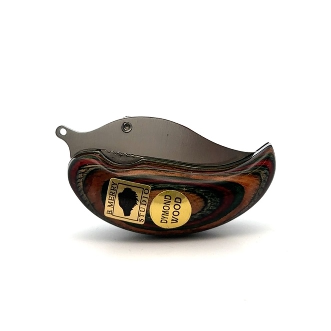 Ulu Style Pocket Knife with Dymond Wood Handle - Image 2