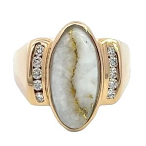Ladies Diamond & Gold Quartz Ring, Alaska Mint